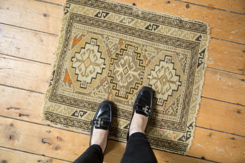 Antique Caucasian Square Rug Mat — 1910s | 2' x 2'4"