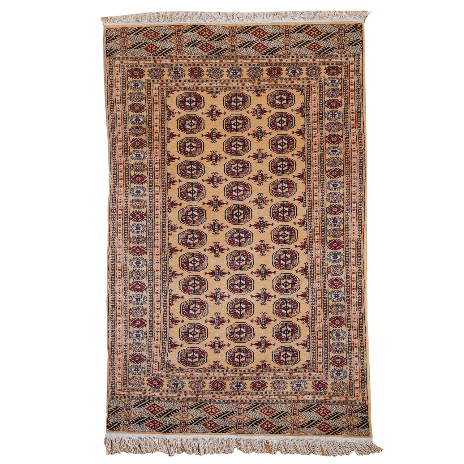 Vintage Pakistani Bokhara Design Area Rug — 1980s | 4'2" × 6'7"
